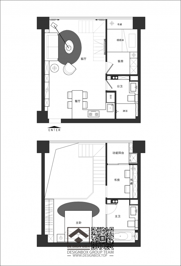 一个40m²loft户型11个方案-设计盒子